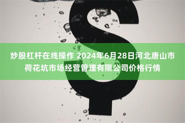 炒股杠杆在线操作 2024年6月28日河北唐山市荷花坑市场经营管理有限公司价格行情